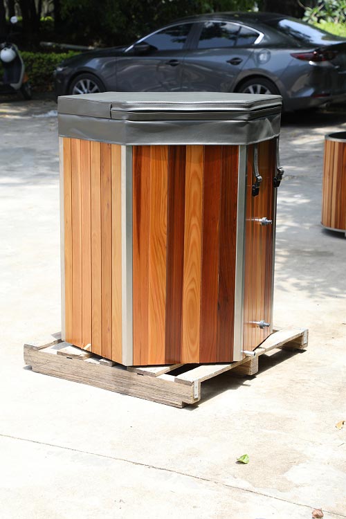 Cedar Cold Plunge Tub with Access Step